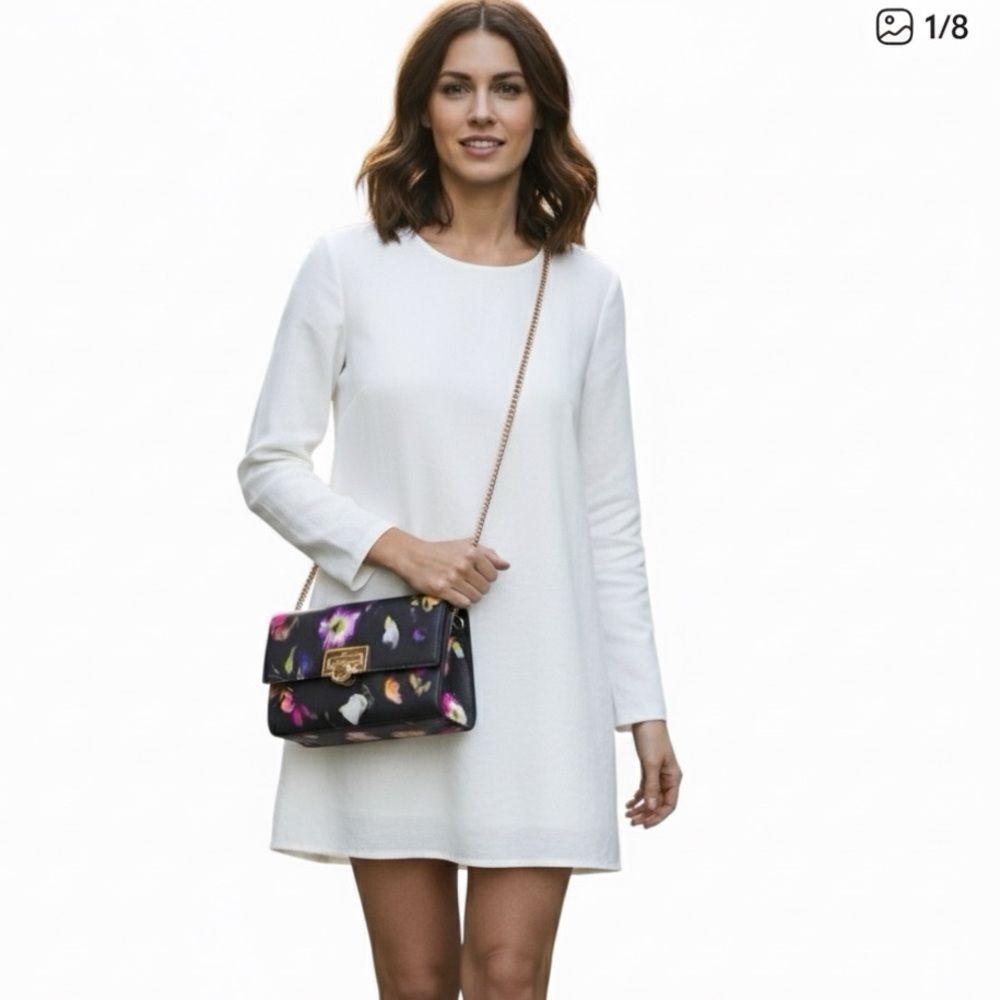 NWT Ted Baker Black London Parisa Black Floral Crossbody Bag